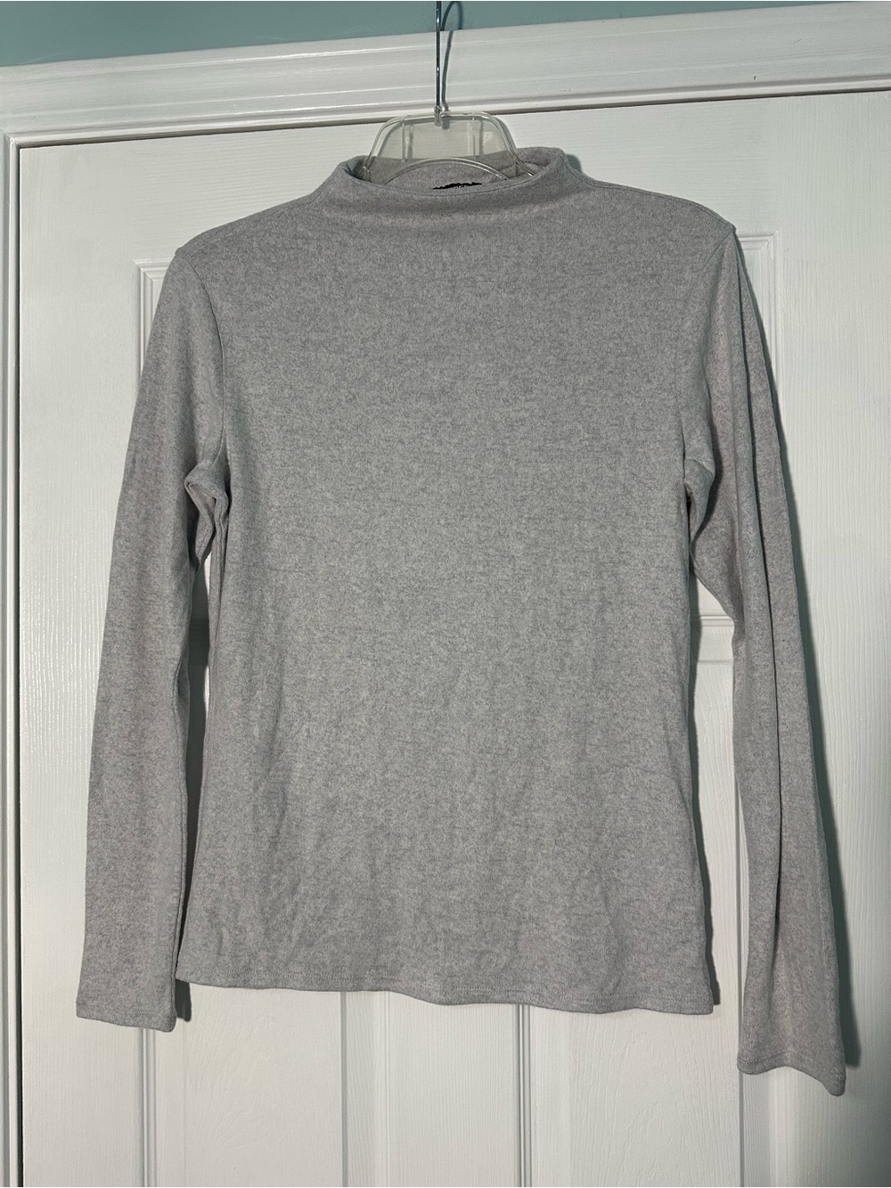 Express Light Gray Long Sleeve Mock Neck Top - Women's